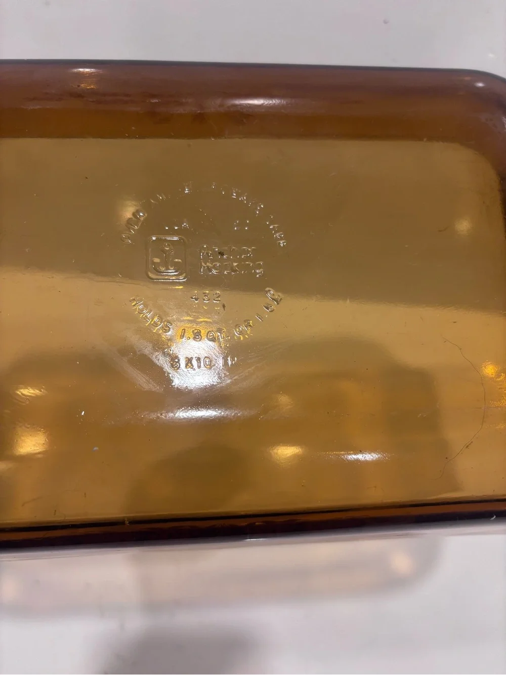 Vintage Amber coloured anchor hocking glass bakeware wheat country harvest 444